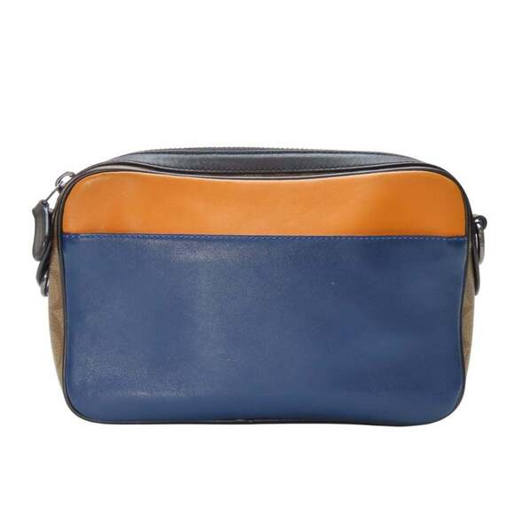 Coach Shoulder Bag 89899 Camera Signature Leather Navy Multicolor Men's COACH